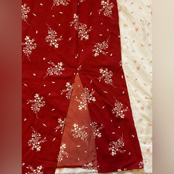 NWT- Rihoas- Tie Cutout Floral Midi Dress- Size XL - Picture 5 of 11